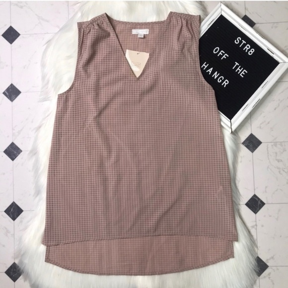 NWT 14th & Union tan buffalo plaid sheer tunic XSP - Picture 6 of 6